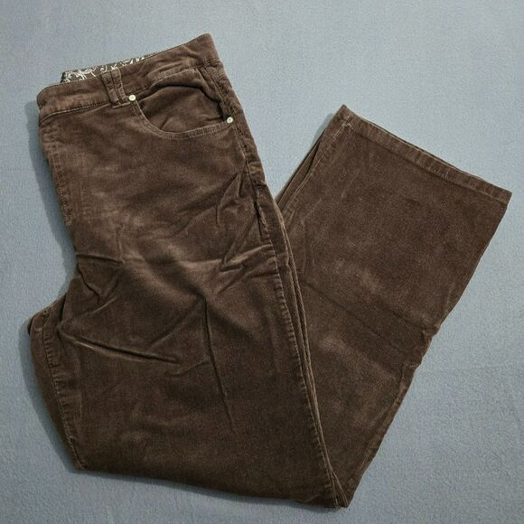 Erika Women 14 Brown Daria Corduroy Jeans Straight Leg High Rise - Picture 1 of 14